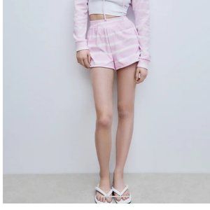 Zara High waisted Terrycloth effect Shorts